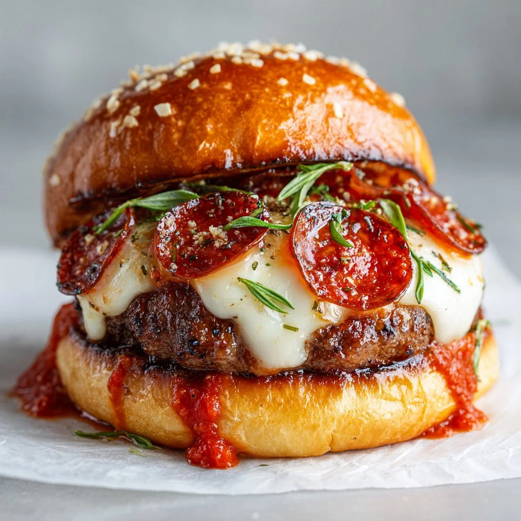 Low-carb pizza burger dinner ideas on a plate with fresh ingredients