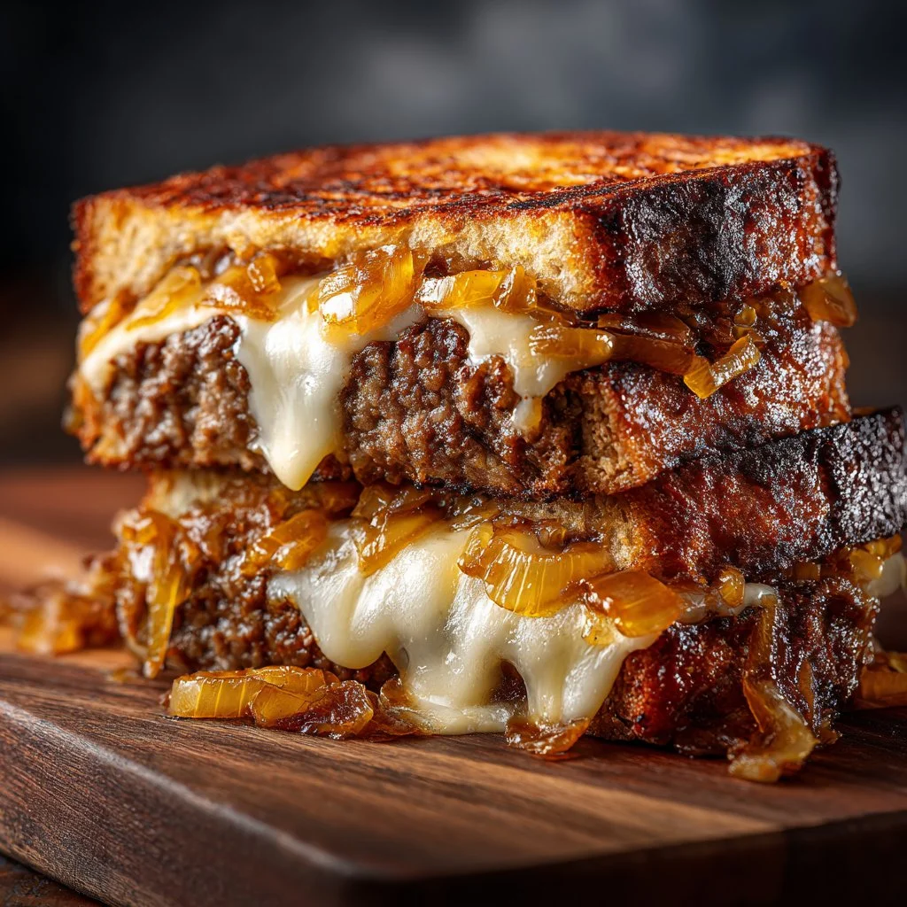 Delicious patty melts with secret sauce served on a plate