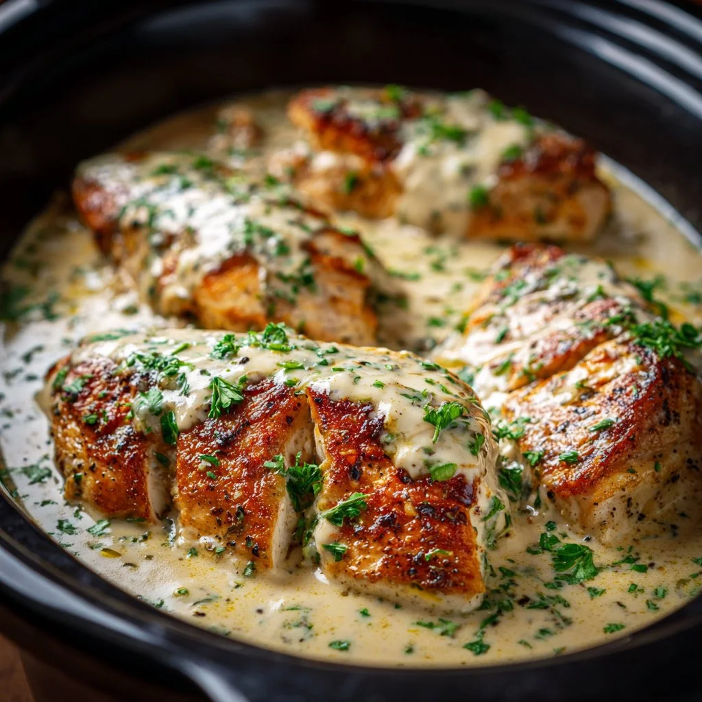 Crock Pot Ranch Chicken in a bowl ready to serve.