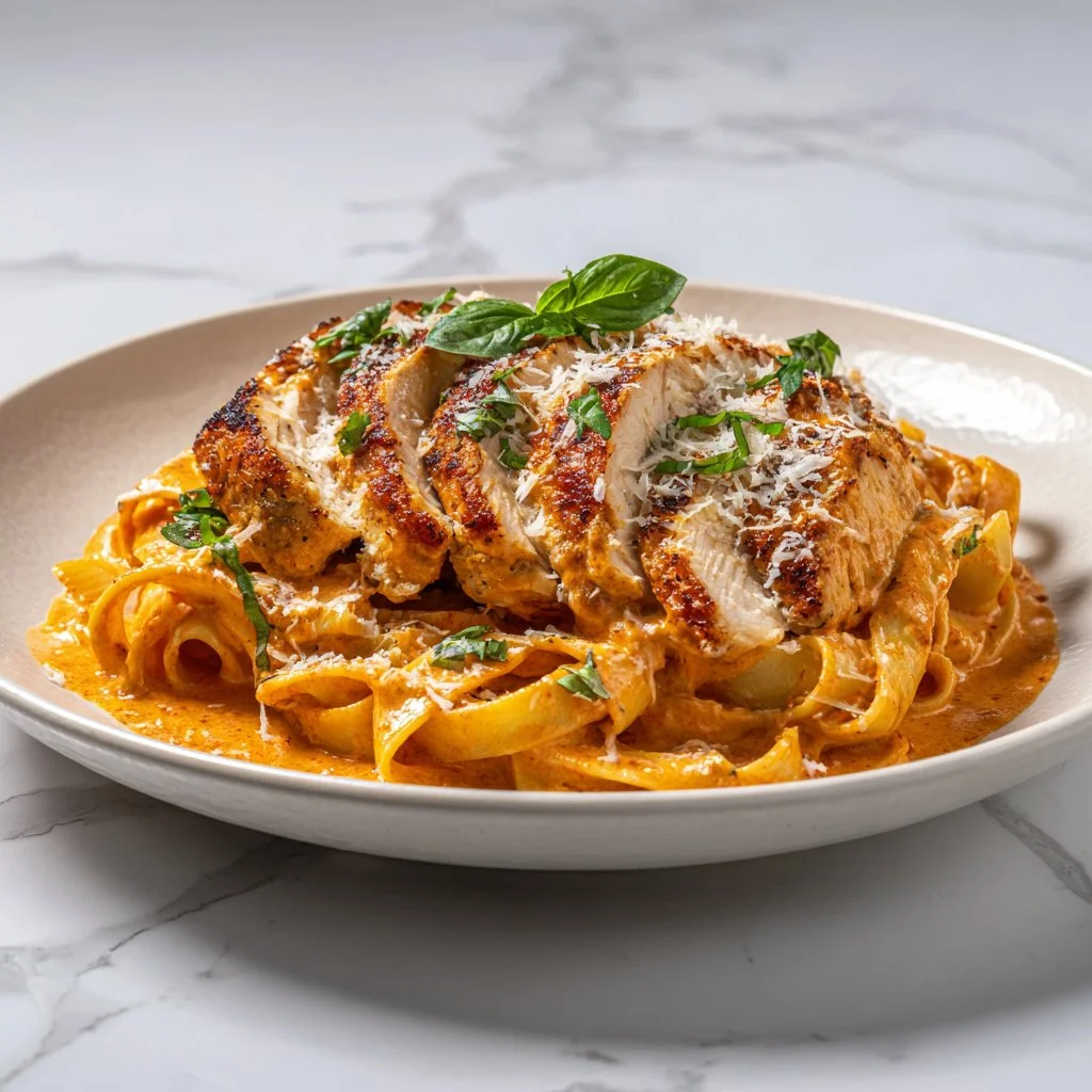 Slow Cooker Creamy Tomato Basil Chicken recipe with tender chicken breast and rich sauce