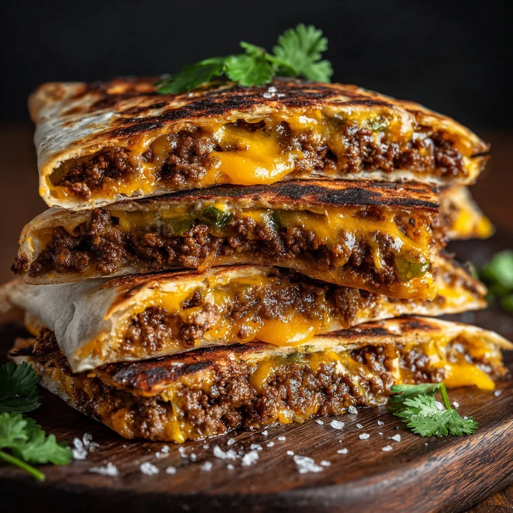 Delicious Smashburger Quesadillas with melted cheese and fresh ingredients