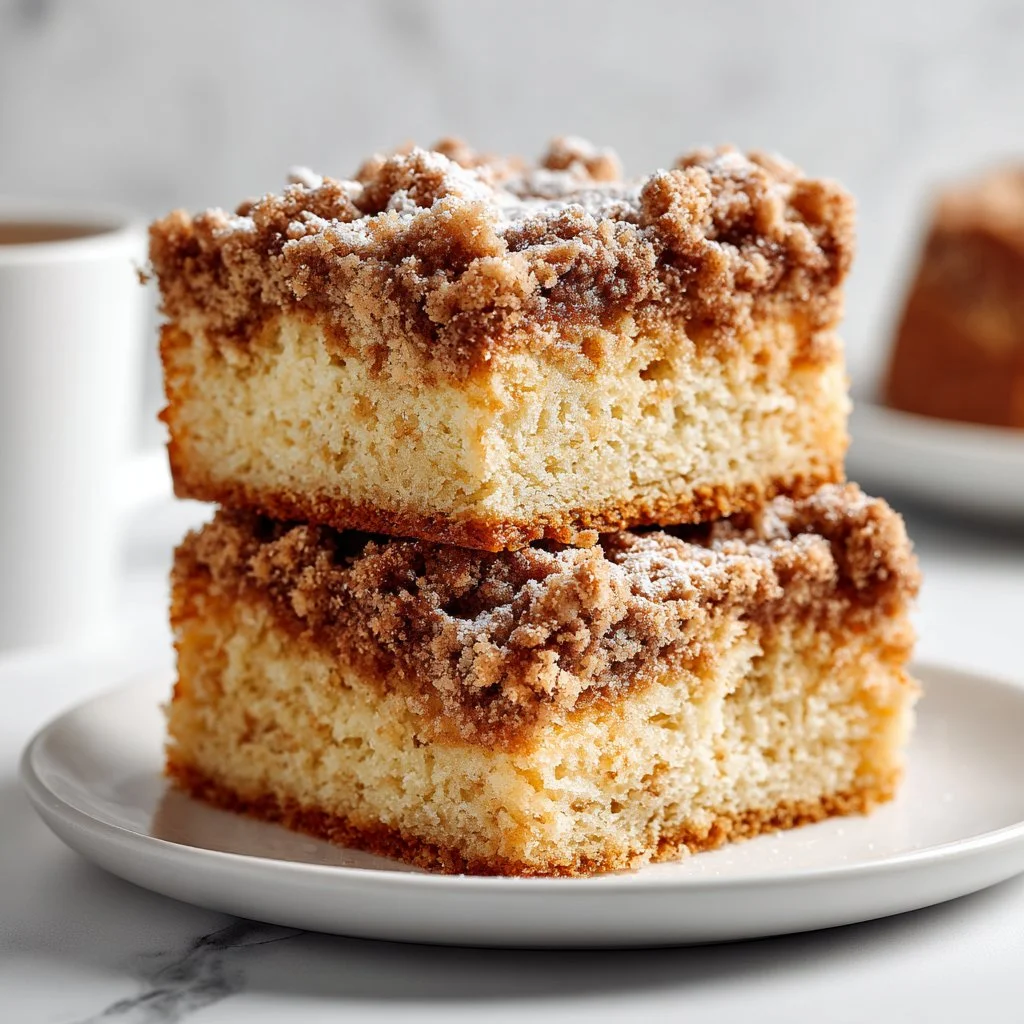 Spring Morning Coffee Cake with fresh fruit and coffee on a table