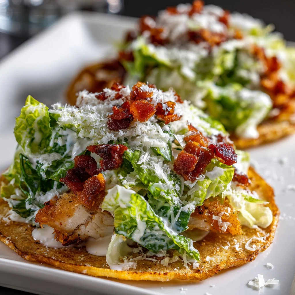 Spring Style Chicken Caesar Tacos with flavorful toppings and fresh ingredients