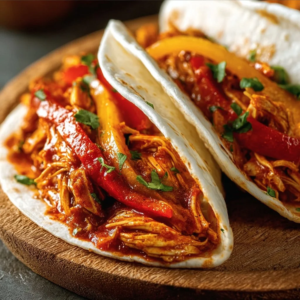 Delicious and easy Crockpot chicken fajitas ready to serve