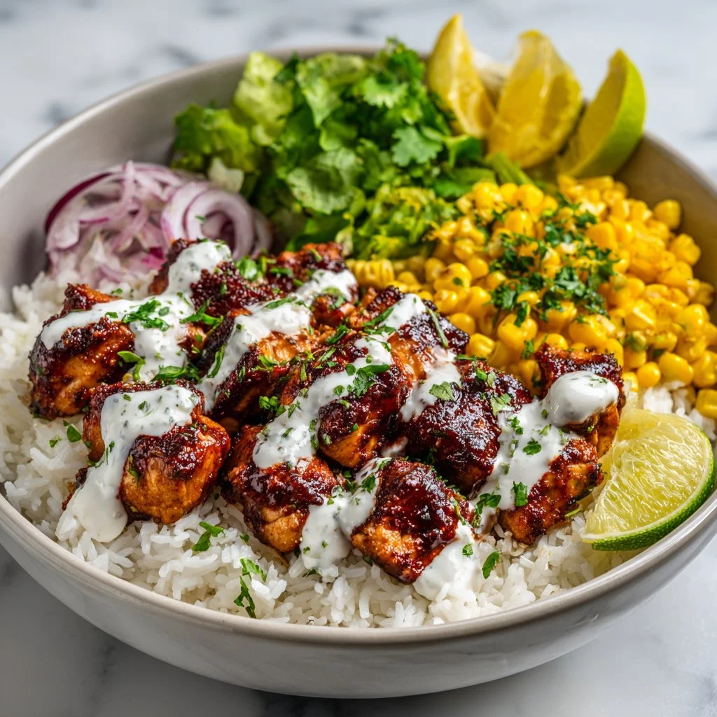 Easy Street Corn Chicken Bowl with fresh ingredients and vibrant colors