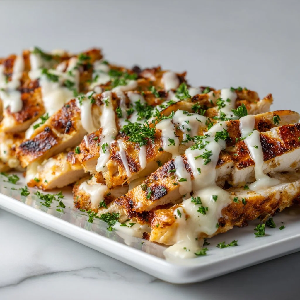 Low carb cheesy garlic chicken wraps on a plate with fresh herbs.