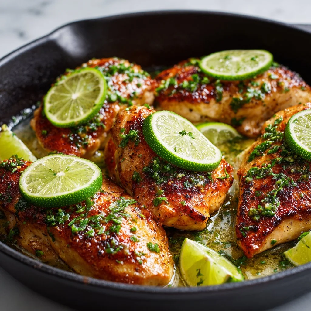 Zesty lime chicken dish served at a vibrant party