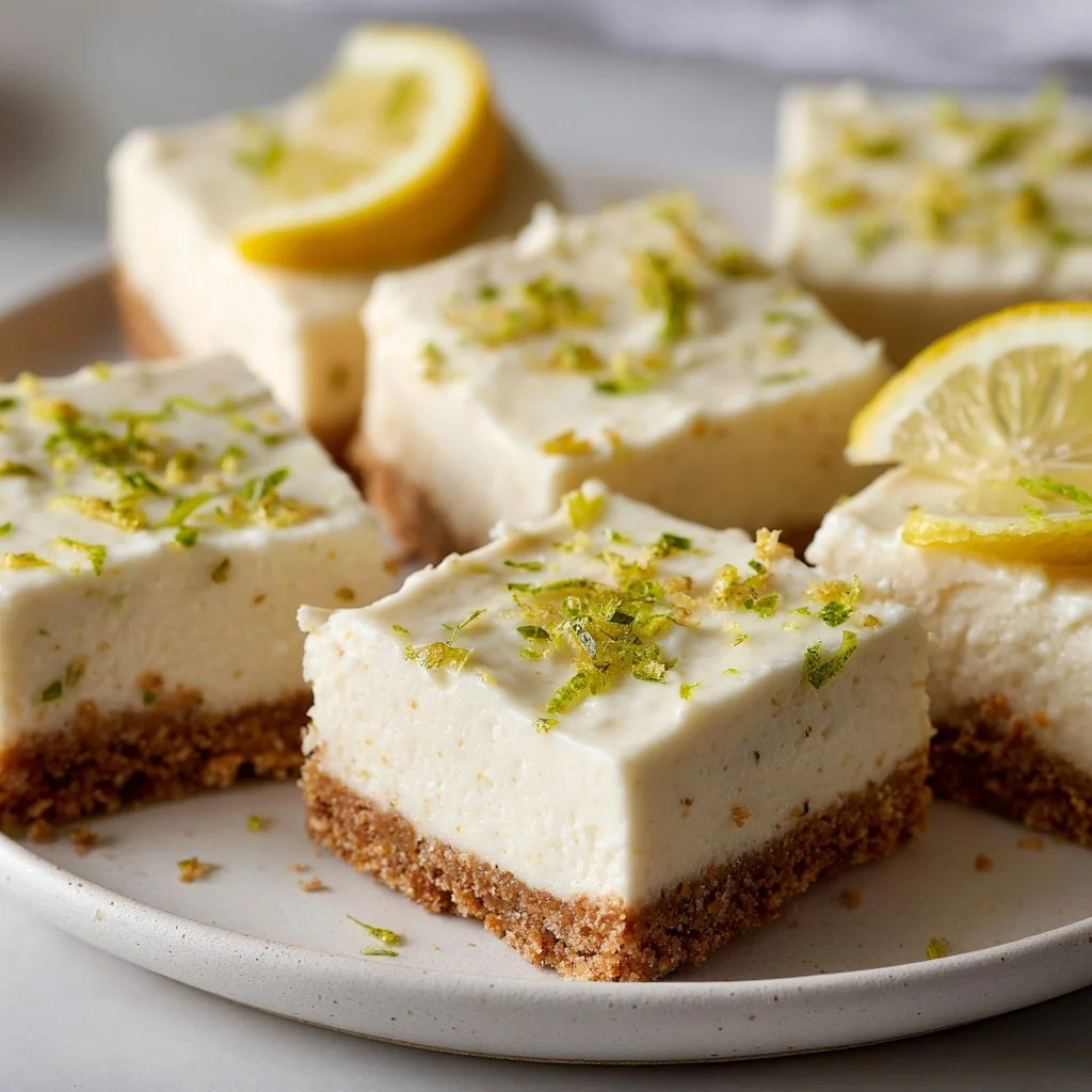 Margarita Cheesecake Bites with lime zest and graham cracker crust