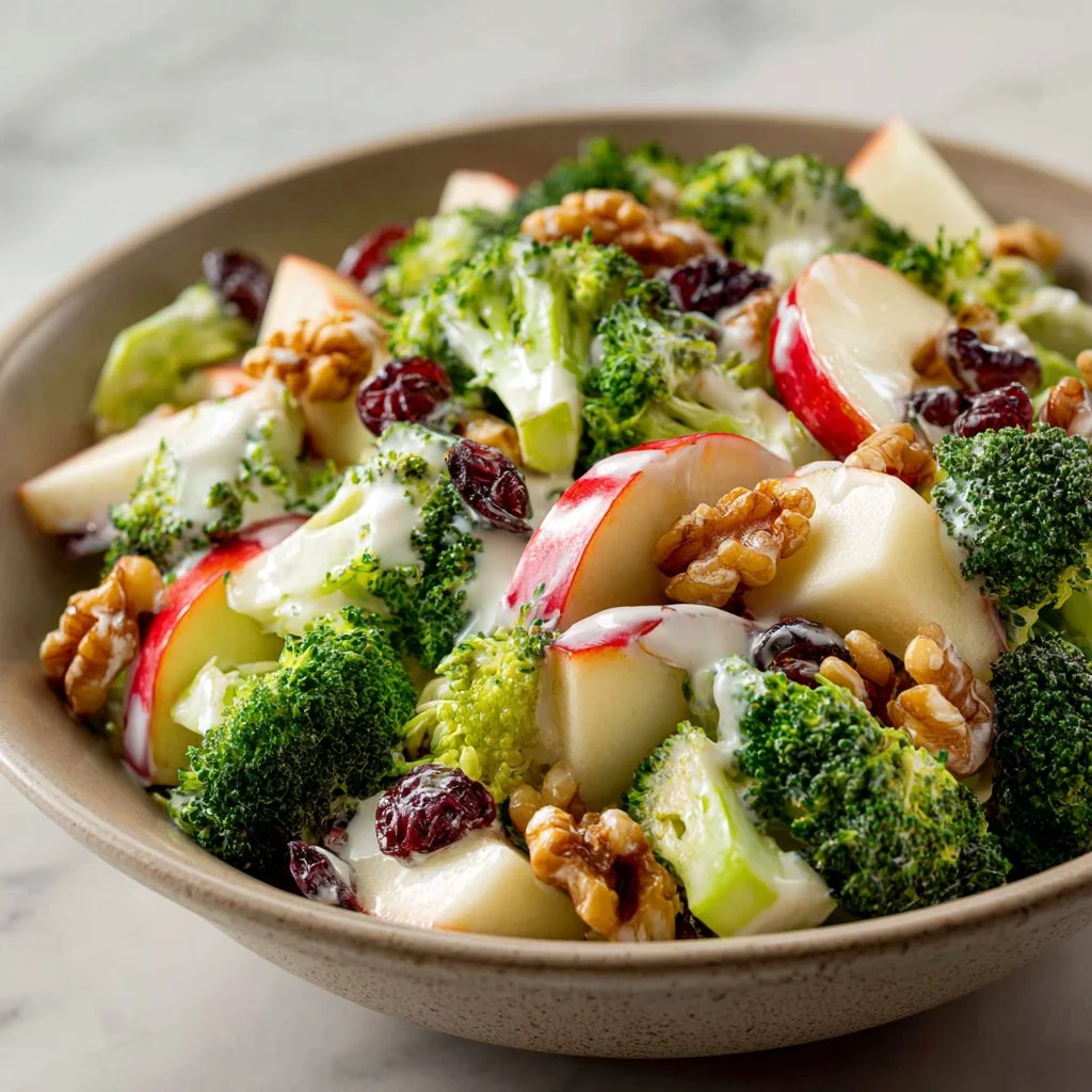 Delicious Apple and Broccoli Salad with crunchy apples and fresh broccoli