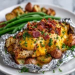 Delicious Bacon Ranch Chicken Foil Packets ready to cook