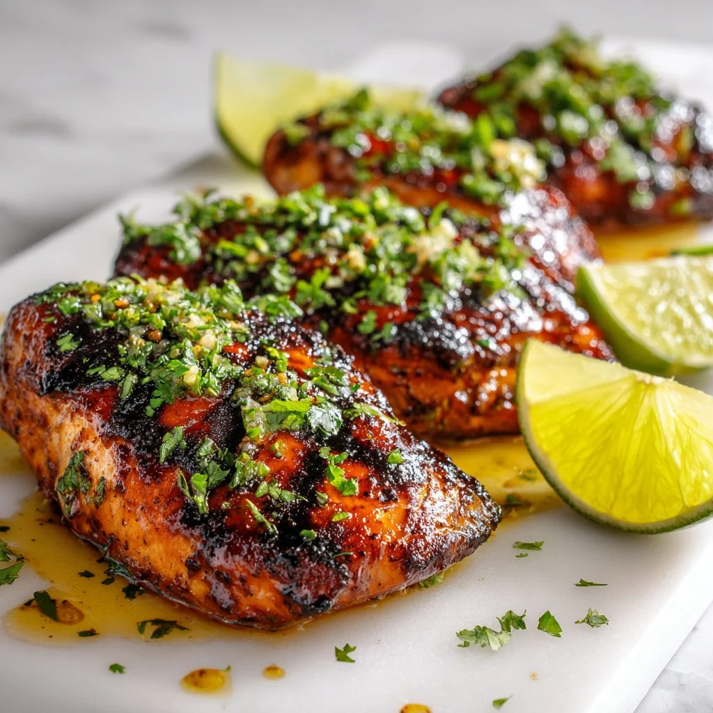 Delicious Key West Grilled Chicken served on a plate with tropical sides.