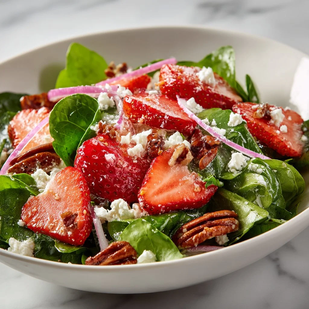 Fresh Spring Strawberry Arugula Salad with vibrant colors and textures